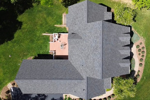 large multi story home in manassas virginia with a newly installed roof